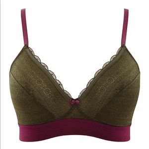 CLEO Panache Lyzy Triangle Lace Non Wired Bra 32H Bravissimo Wire Free Green